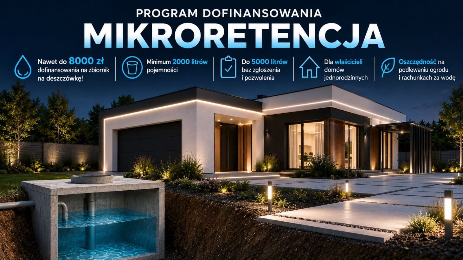 Program Mikroretencja - dofinansowanie na zbiornik retencyjny na deszczowke